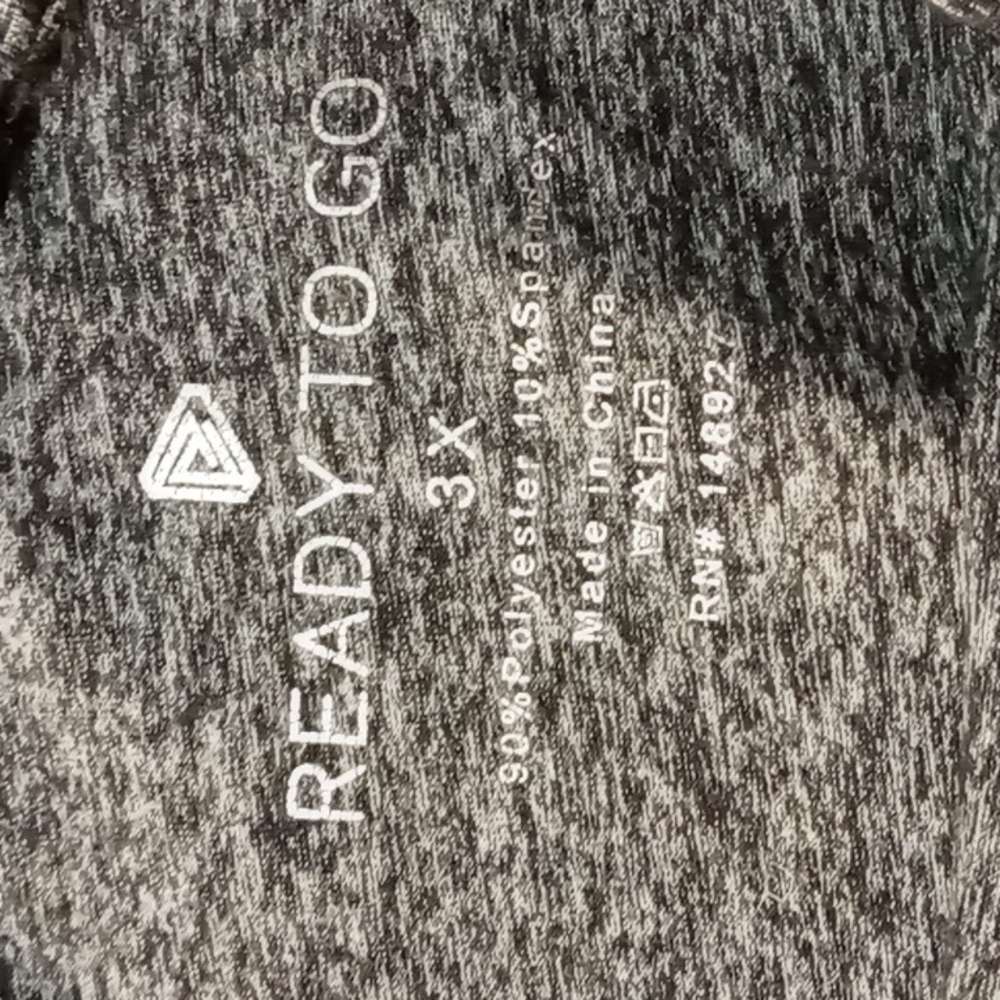 Ready to Go Black/Gray Patterned Athletic Leggings Size 3X - Picture 6 of 6